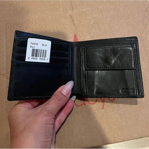New Men’s Coach Wallet Black SEB Coin wallet 74079 - Picture 1 of 9